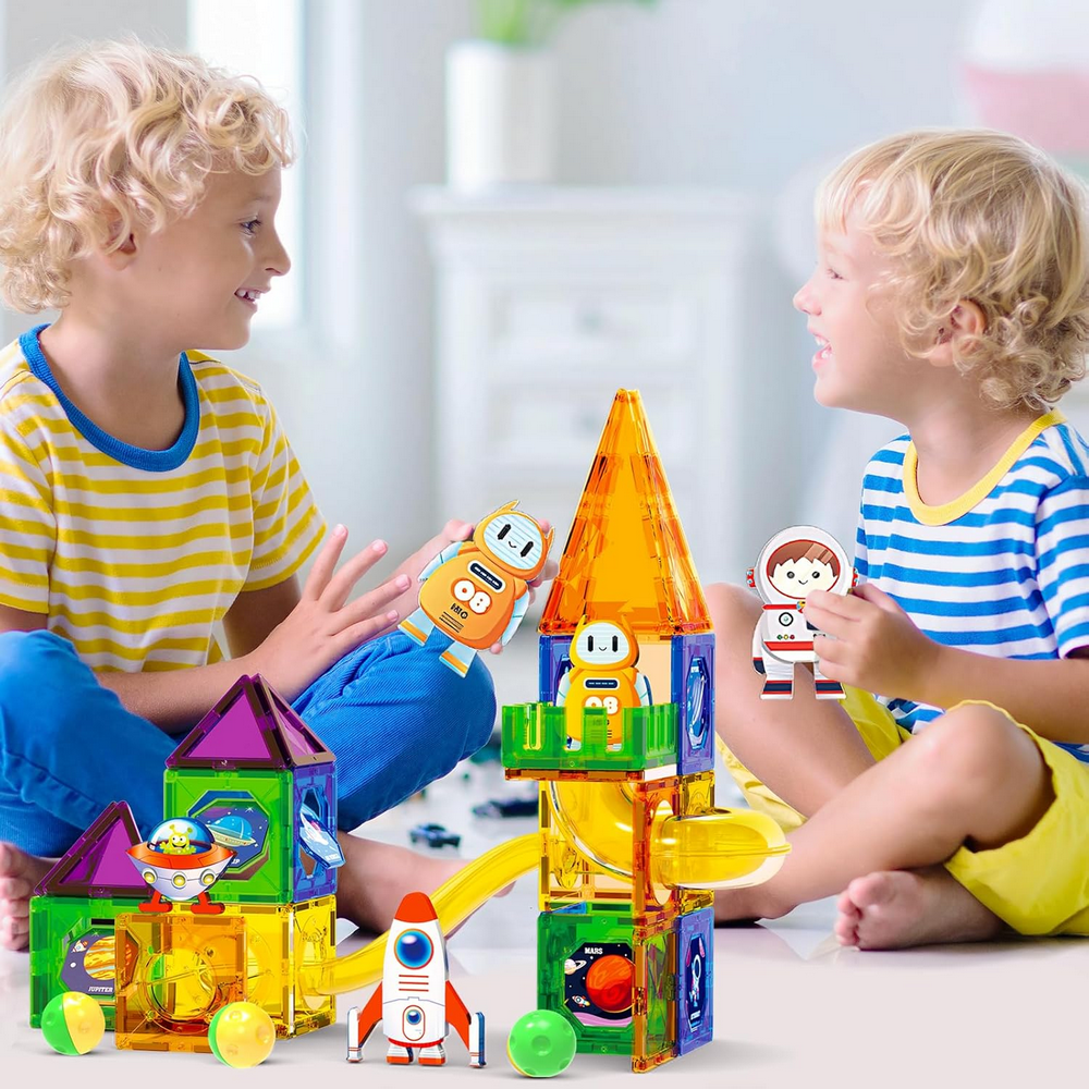 Set Magnetic de Construcție cu Tematică Spațială – 60 Piese, Doloowee,  Jucărie Educațională pentru Copii 3–8 Ani [5]