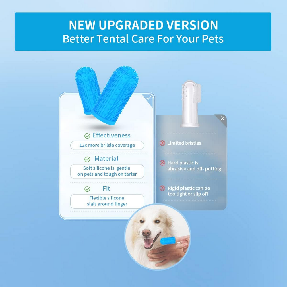 Set 8 Periuțe de Dinți pe Deget pentru Câini și Pisici, Curățare Dentară 360°, din Silicon Sigur, Ideal pentru Îngrijirea Dentară a Animalelor de Companie, PetitePaw [7]