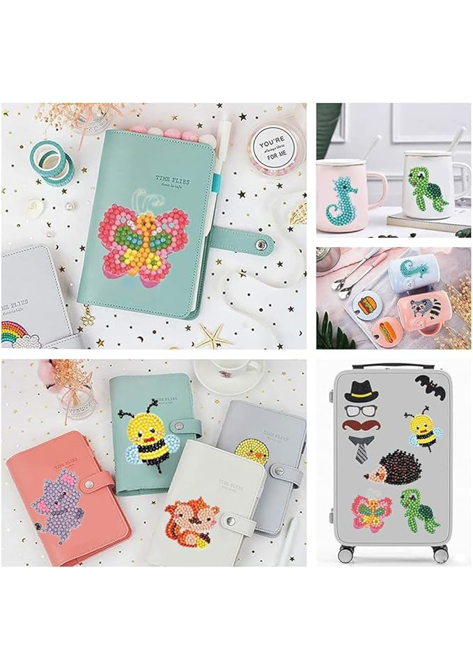 Set pictura cu diamante 5D pentru Copii – 27 Stickere Mozaic DIY cu Tematică Transport, Artă Creativă cu Diamante [5]