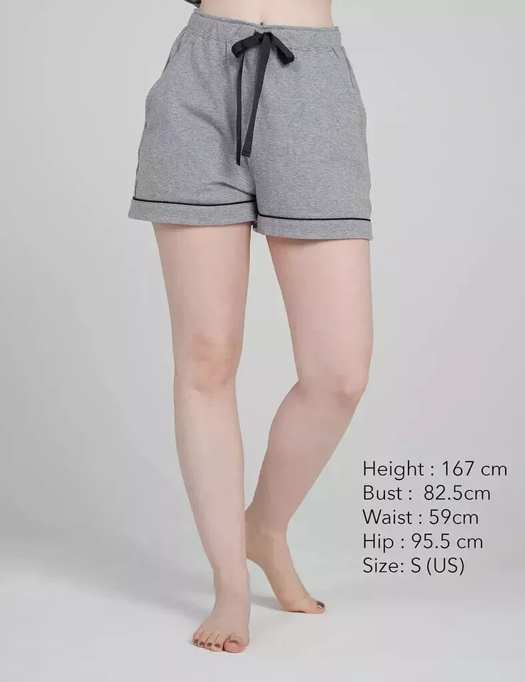 Set Pijama Damă, Bluză și Pantaloni, Croială Lejeră și Confortabilă, LAPASA, L100, gri deschis [3]