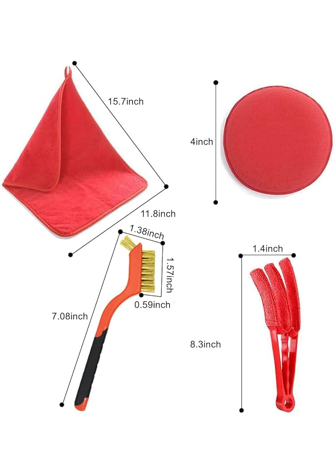 Set Profesional pentru Curățare Auto, 22 Piese cu Perii Detailing, Accesorii pentru Curățare Interior și Exterior, Inclusiv Perii cu Atașament pentru Bormașină [3]