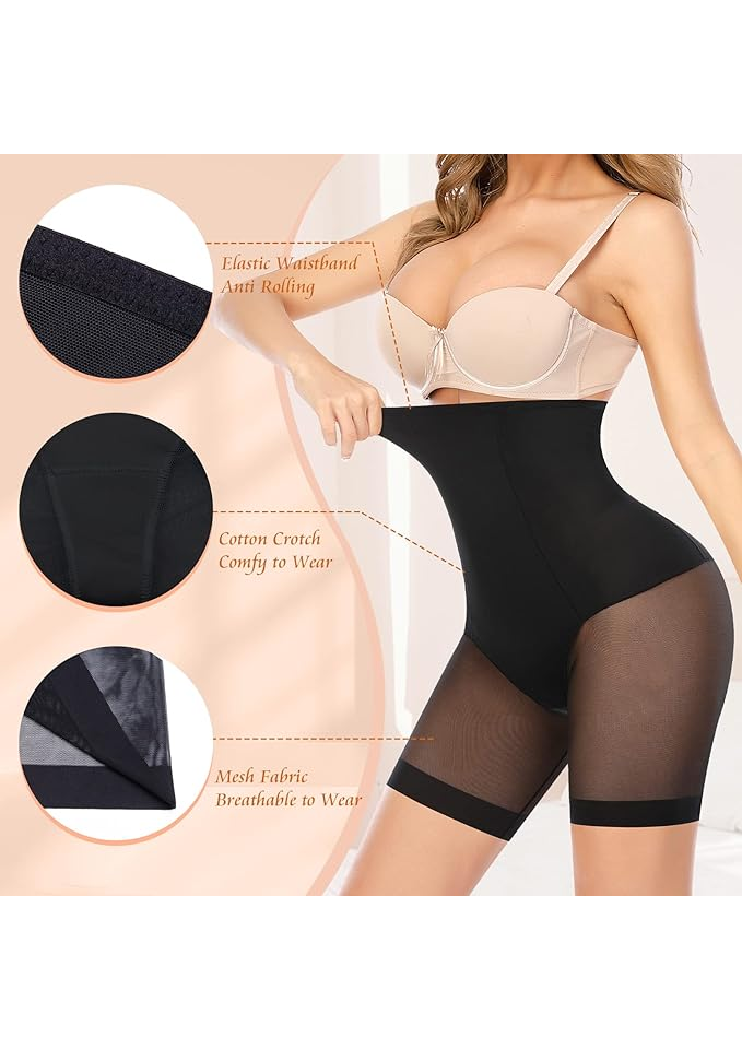 Short de Modelare cu Control Abdominal, Joyshaper, negru, M , HP69 [4]