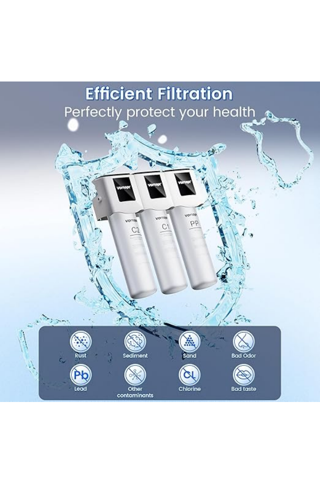 Sistem de filtrare a apei de la chiuveta, 3 stagii de filtrare, Vortopt - 96S9 [3]