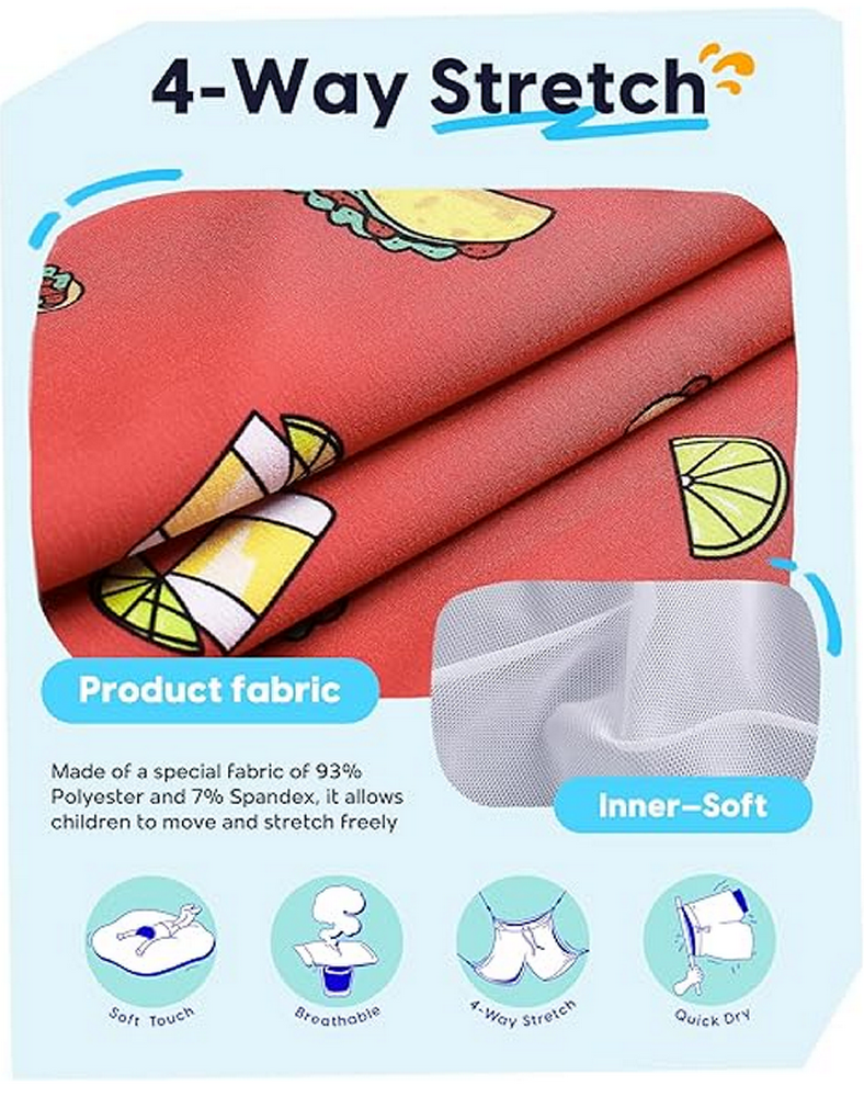 Sort de baie pentru copii, MaaMgic, rosu, Confort, libertate de mișcare și design modern, 4-5 ani [2]