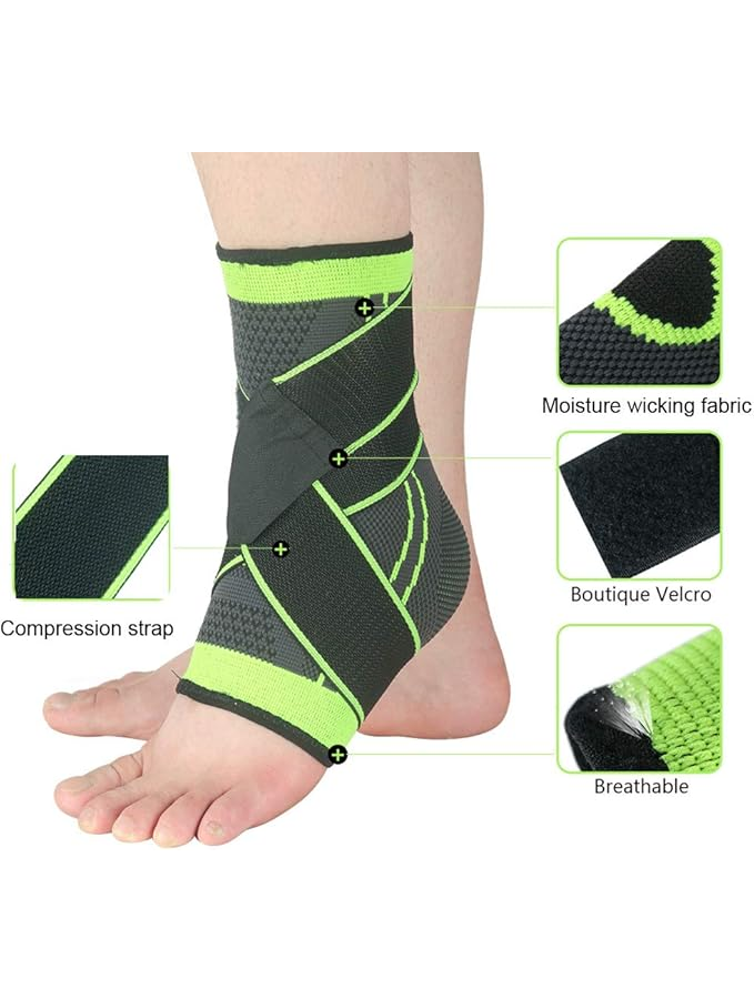 Șosete Terapeutice Compresive, Fasceită Plantară, Pinteni, Tendinită, Recuperare Rapidă, verde-negru, marime universala [2]