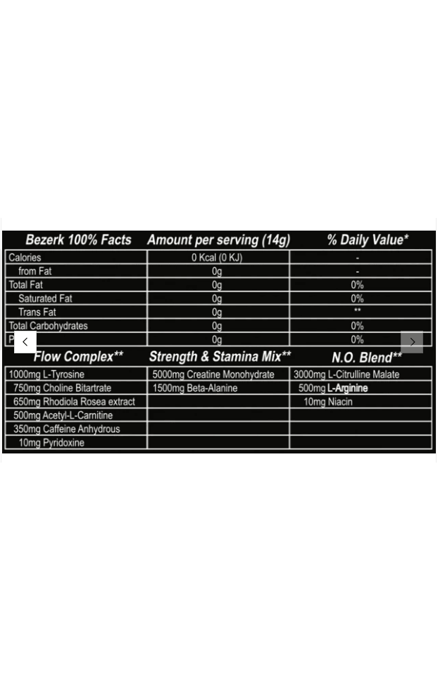 Stimulentul de pre-antrenament, Bezerk Pre-workout, Fruit Punch, IQ Nutrition, 336 g, 24portii [2]