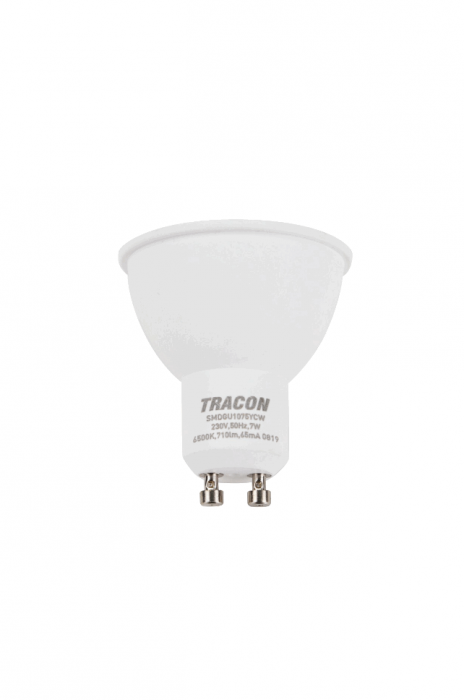 Sursă de lumină spot cu LEDSMD, carcasă din mat.plastic 230 VAC, 50Hz, GU10, 7W, 700lm, 4000K, 120°, EEI=F, SMDGU1075YNW [1]