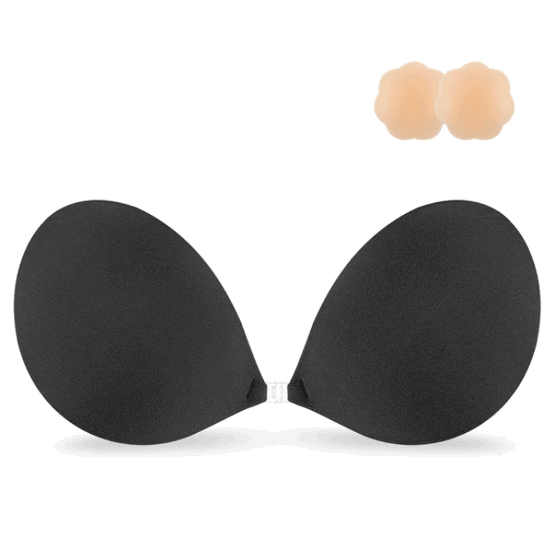 Sutien adeziv Niidor invizibil, cu set de acoperitoare pentru sfarcuri, Cupa D, Negru, Z02Q5 [2]