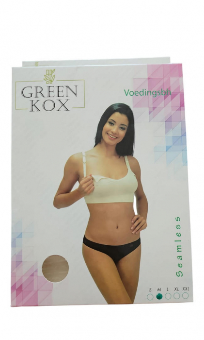 Sutien pentru alaptat, Green Kox, Bambus organic, crem, L [2]