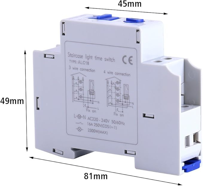 Temporizator Mecanic DEWIN 220–240V pentru Iluminat Scări, Cutii Luminoase și Aparate Electrice – Timp Reglabil 0.5–20 Min, Releu Electronic Automat pentru Economie de Energie [3]