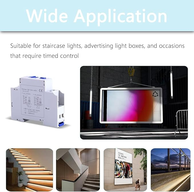 Temporizator Mecanic DEWIN 220–240V pentru Iluminat Scări, Cutii Luminoase și Aparate Electrice – Timp Reglabil 0.5–20 Min, Releu Electronic Automat pentru Economie de Energie [7]