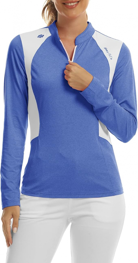 Tricou sport cu mânecă lungă dama, respirabil, MoFiz, albastru [4]