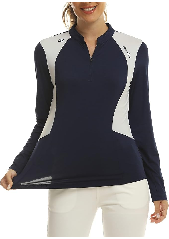 Tricou sport cu mânecă lungă dama, respirabil, MoFiz, bleumarin, marime L [4]