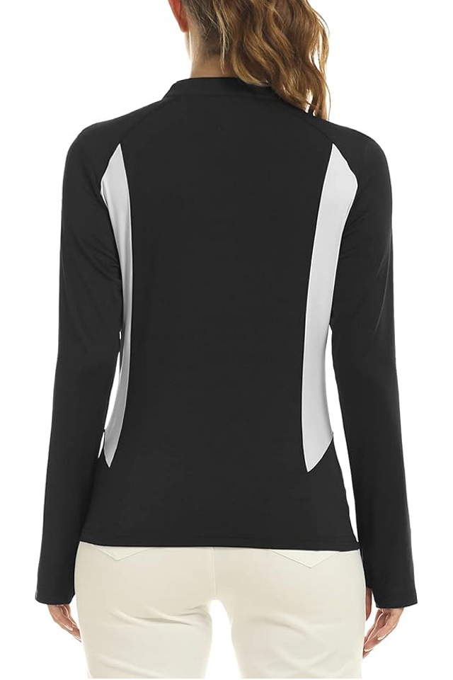 Tricou sport cu mânecă lungă dama, respirabil, MoFiz, negru [4]