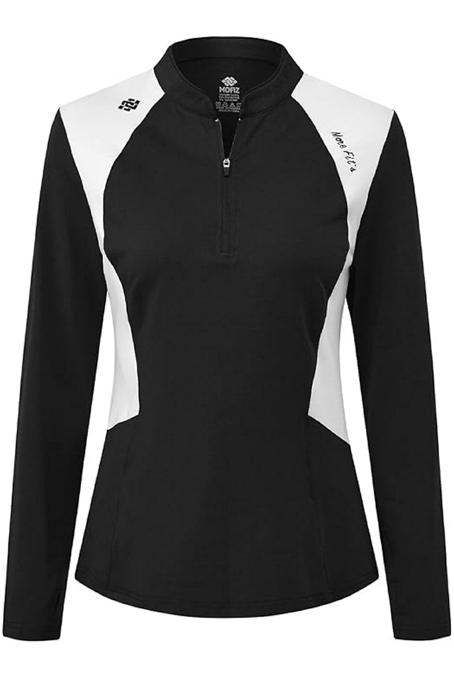 Tricou sport cu mânecă lungă dama, respirabil, MoFiz, negru [1]