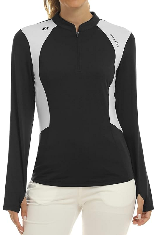 Tricou sport cu mânecă lungă dama, respirabil, MoFiz, negru [3]