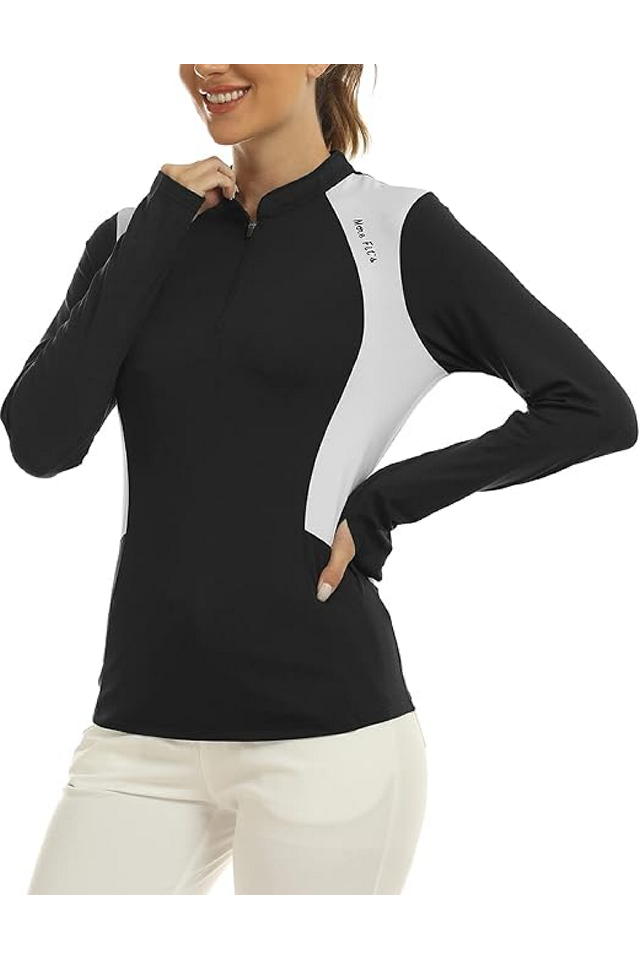 Tricou sport cu mânecă lungă dama, respirabil, MoFiz, negru [2]