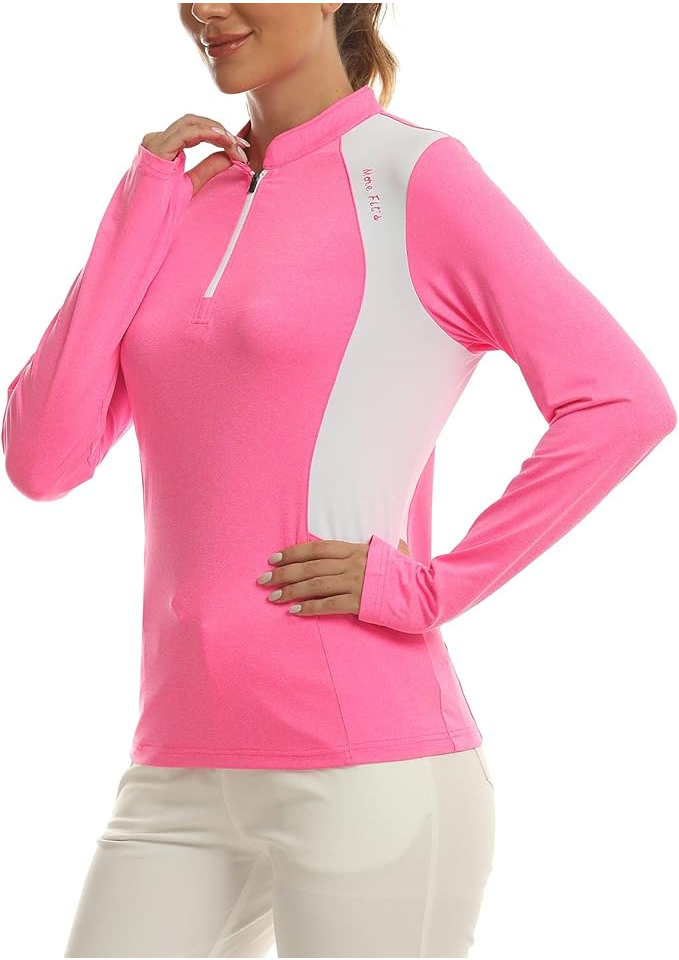 Tricou sport cu mânecă lungă dama, respirabil, MoFiz, roz [3]