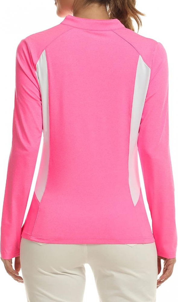 Tricou sport cu mânecă lungă dama, respirabil, MoFiz, roz [5]