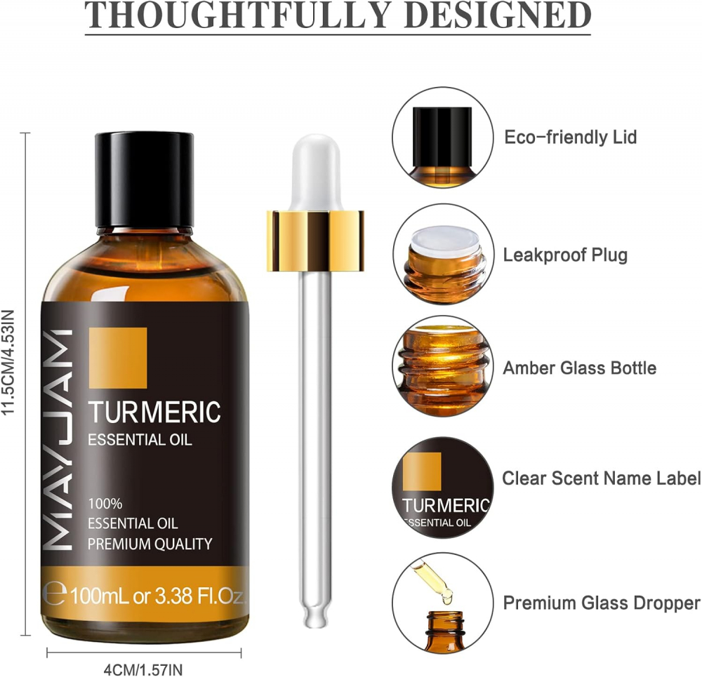 Ulei Esențial de Turmeric MAYJAM, Pentru Difuzor, Umidificator, DIY și Aromaterapie, 100 ml [4]