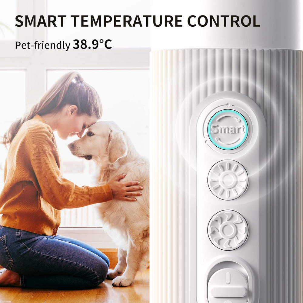 Uscător de Păr Portabil pentru Câini și Pisici cu Control Inteligent al Temperaturii și 3 Duze Interșanjabile, Uahpet, 570 W [6]