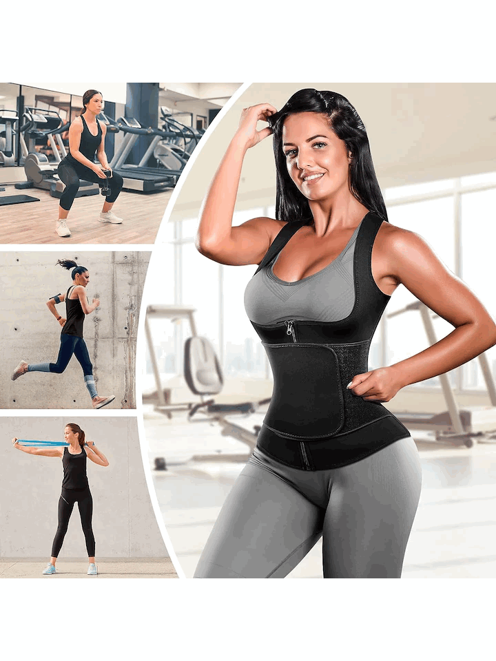Vesta din neopren, pentru slabit, efect de sauna, ajustabil, Cimkiz, negru, Marimea 3XL, 3UCV [5]