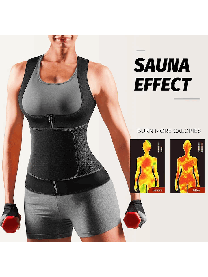 Vesta din neopren, pentru slabit, efect de sauna, ajustabil, Cimkiz, negru, Marimea 3XL, 3UCV [4]