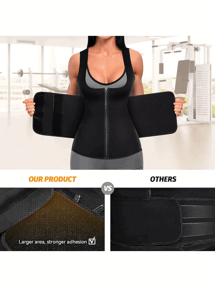 Vesta din neopren, pentru slabit, efect de sauna, ajustabil, Cimkiz, negru, Marimea 3XL, 3UCV [2]