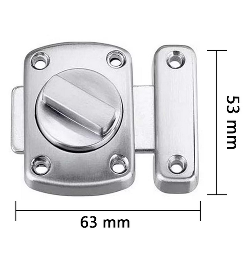 Zăvor cu Răsucire din Aliaj de Zinc, 53 x 63 mm, Culoare Argintie – Sistem de Închidere de Siguranță cu Montaj Ușor și Design Rezistent [7]