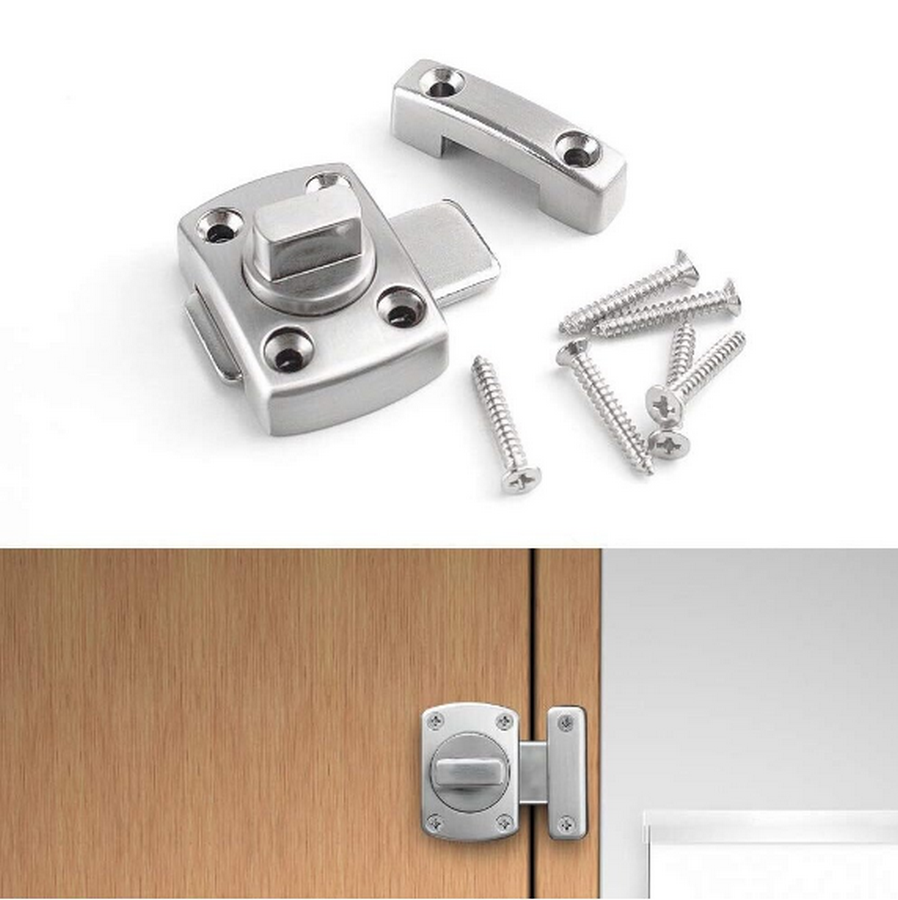 Zăvor pentru Baie Sunmostar, 41x41 mm, Aliaj de Zinc, Antifurt, Culoare Argintie – Închidere Rotativă Compactă pentru Uși și Ferestre [4]