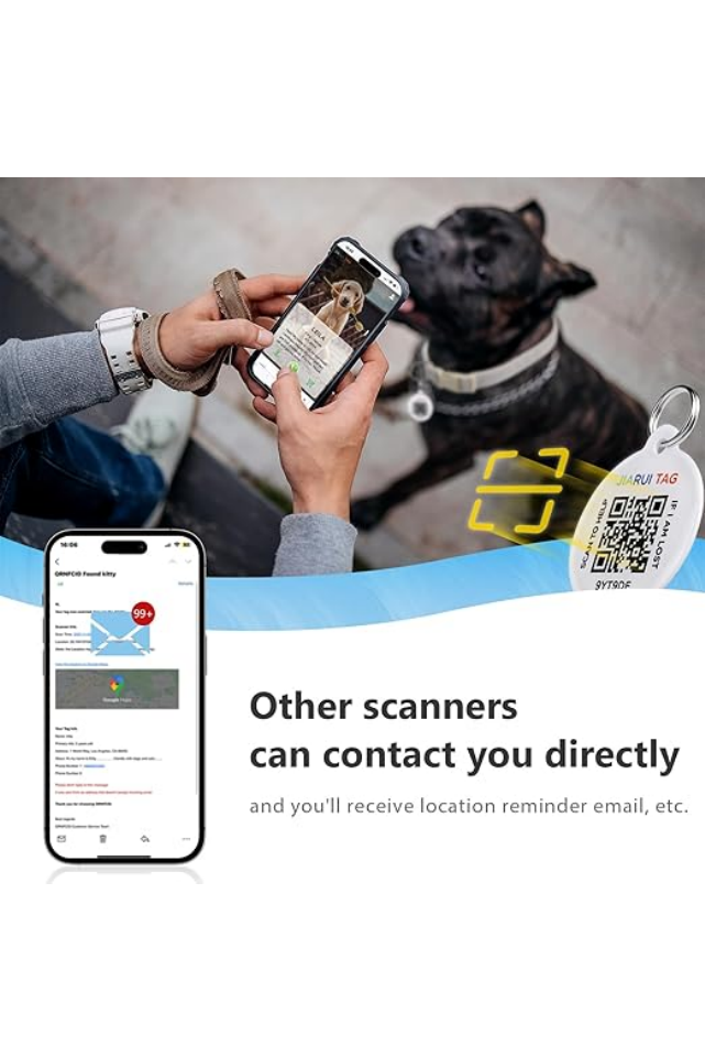 Zgarda pentru Câine cu Etichetă QR Code, personalizata, marime L, culoare gri - OUJ1 [3]