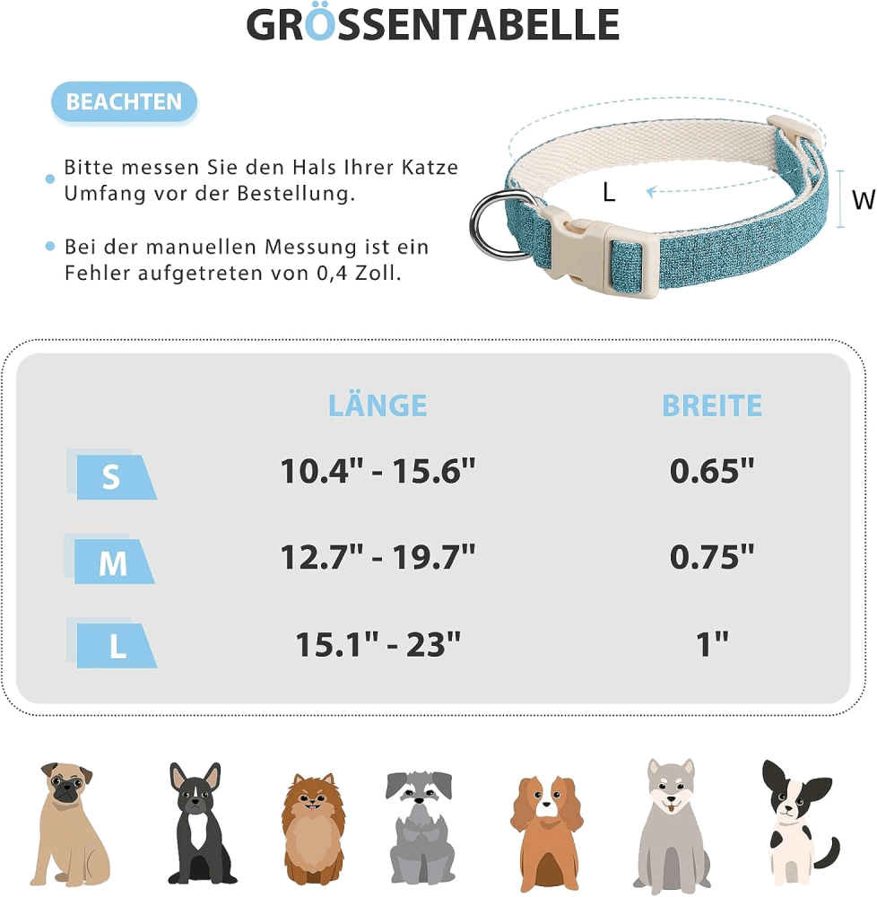 Zgarda pentru Câine cu Etichetă QR Code, personalizata, marime M, culoare albastru, ZM0F [2]