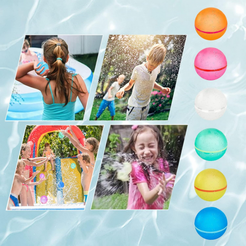 Set 12 Baloane de Apa Reutilizabile, Umplere Rapida, Silicon Moale, Jucarii de Vara pentru Copii 4-12 Ani, Activitati in Aer Liber, Piscina, Plaja [4]