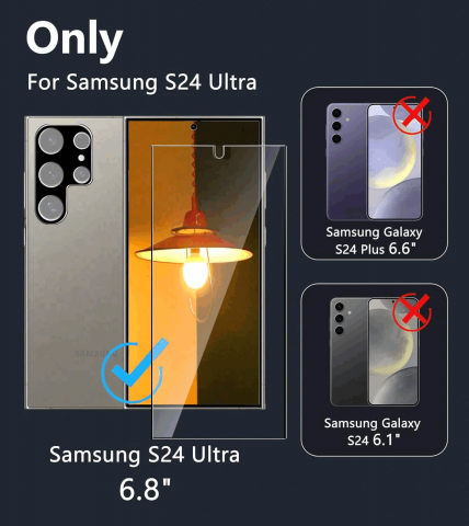 Pachet 3x Protecție Ecran și Cameră pentru Samsung Galaxy S24 Ultra, FBNN,G8RB [3]