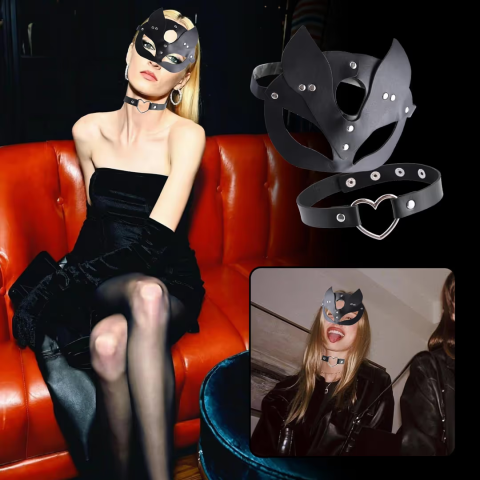 set-masca-pisica-piele-pu-negru-colier-inima-ciorapi-plasa [4]