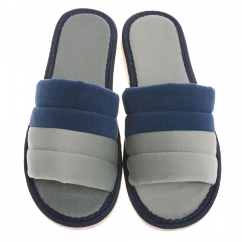 Papuci de dama din velur – comozi, usori, cu degete descoperite, ideali pentru interior, bleumarin, marime 39 EU [2]