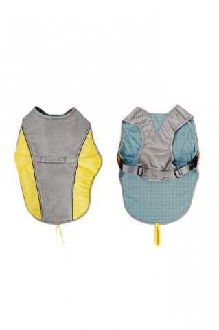 Vesta racire pentru caini, calitate premium, plasa respirabila, racoroasa, gri/galben [1]