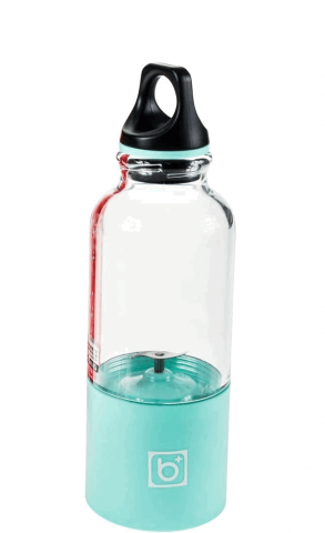 Sport & Travel - Blender Portabil, Incarcare USB, Electric, Prepara Sucuri pentru Fitness, Smoothie, Milk Shake, 6 Lame din Otel Inoxidabil, 2600 mAh, 500 ml, Bleu