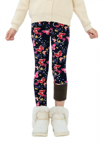 Colanti de iarna pentru fete Adorel, captusiti cu fleece, model fluturi, marimea, 150, 9-10 ani [1]