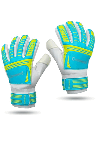 Manusi de Portar, WECDOIT, pentru Fotbal, Copii si Adulti, Reglabile, Protectie multipla degete, Palma Anti - Alunecare, Rezistente la uzura, marime 9, Alb/ Turcoaz [0]