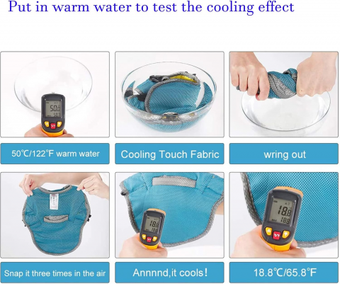 Vesta racire pentru caini, calitate premium, plasa respirabila, racoroasa, gri/galben [3]