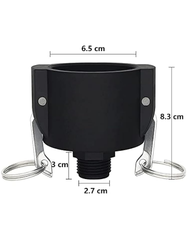 Adaptor de Scurgere pentru Rezervoare IBC 275/330 Galoane, Racord 2" Camlock la Furtun de Grădină [4]