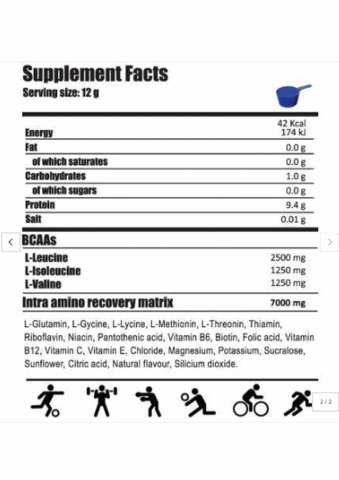 Aminoacizi , Intra Amino, 22 de porții, lamaie, 250g, BioSynthesis [1]