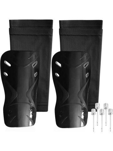 Sport & Travel - Apărători Tibie pentru Fotbal, Protecție pentru Copii și Adulți, Mărimea M, negru, 160-175 cm
