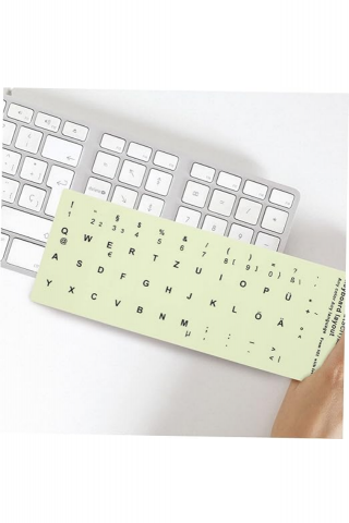 Autocolant fosforescent pentru tastatură în limba germană, 1 coală, 18x6,5 cm [6]