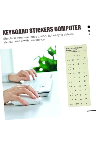 Autocolant fosforescent pentru tastatură în limba germană, 1 coală, 18x6,5 cm [1]