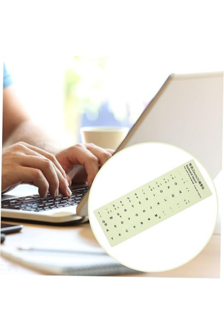 Autocolant fosforescent pentru tastatură în limba germană, 1 coală, 18x6,5 cm [2]