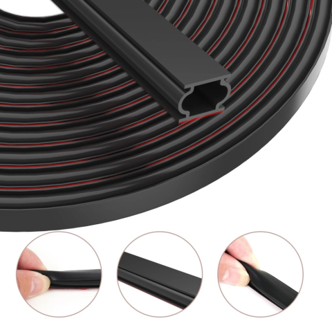 Banda etansare usi si fereastre 15m x 12mm x 8mm, Autoadeziva, cauciuc flexibil impermeabil, negru [1]