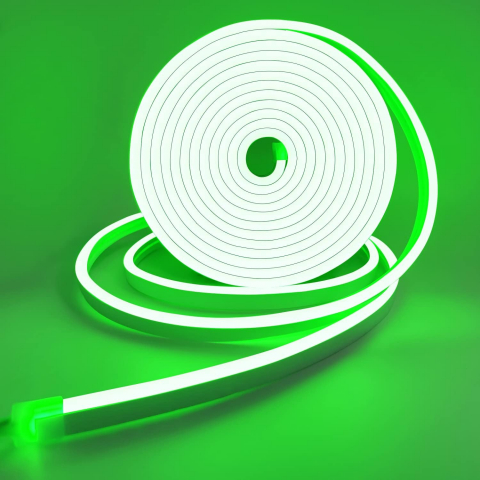Banda LED Neon Reglabilă Segrass 5M - Flexibilă și Impermeabilă IP65, 12V, Verde [2]