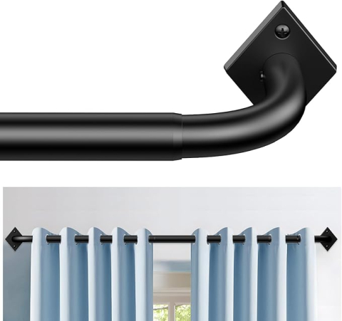 Casă, Grădină & Bricolaj - bara-perdea-extensibila-neagra-86-380cm-industrial-25mm